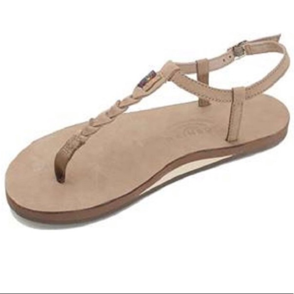 Rainbow t street single layer center braid sandals